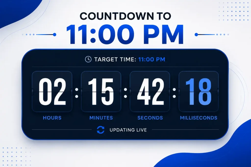 Countdown timer to 11 pm