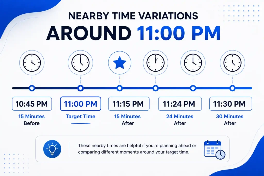 Nearby Time Variations Around 1100 PM